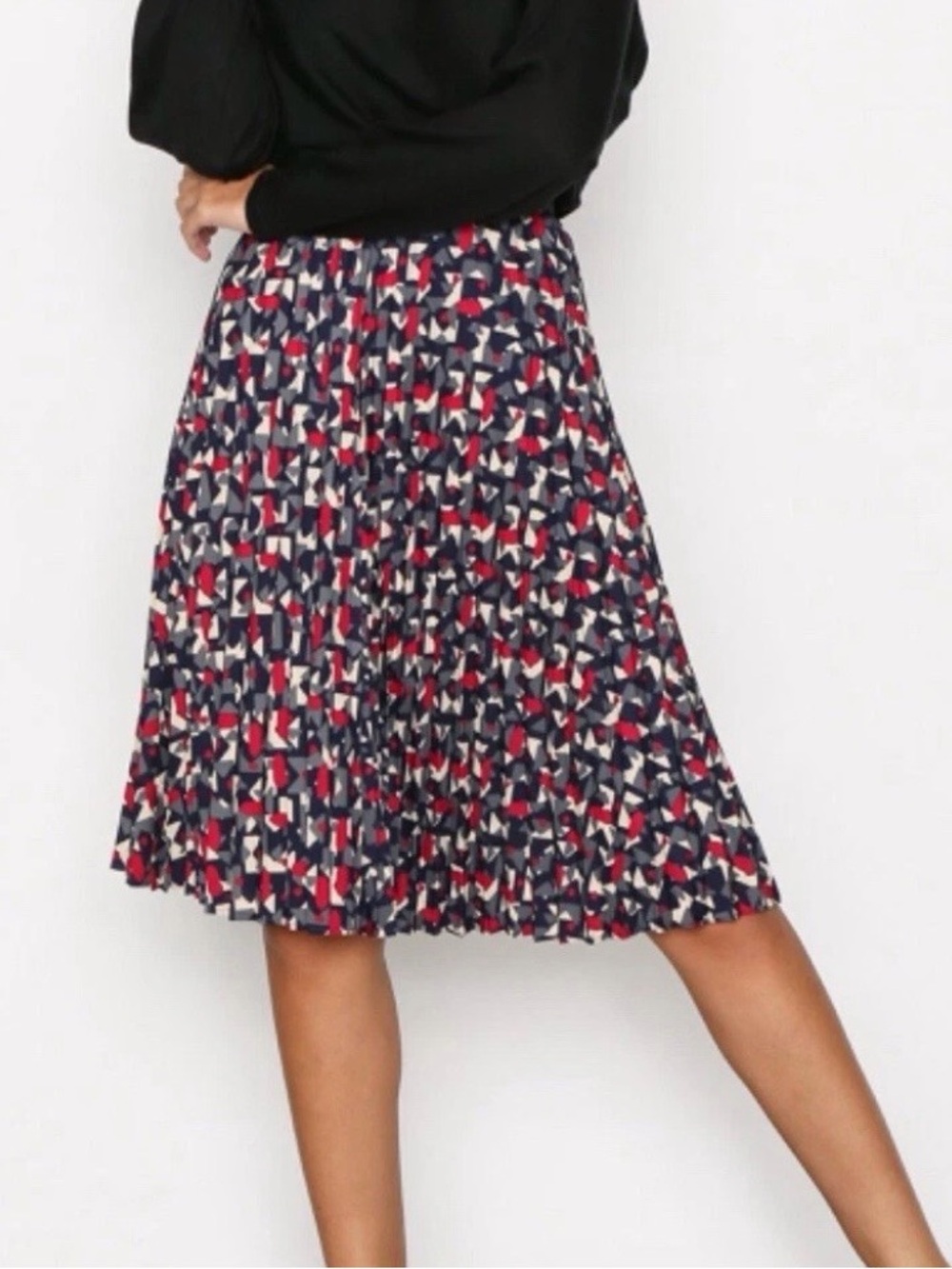 NWT Lauren Ralph Lauren Knee Length Pleted Skirt Geometric Career Size 12